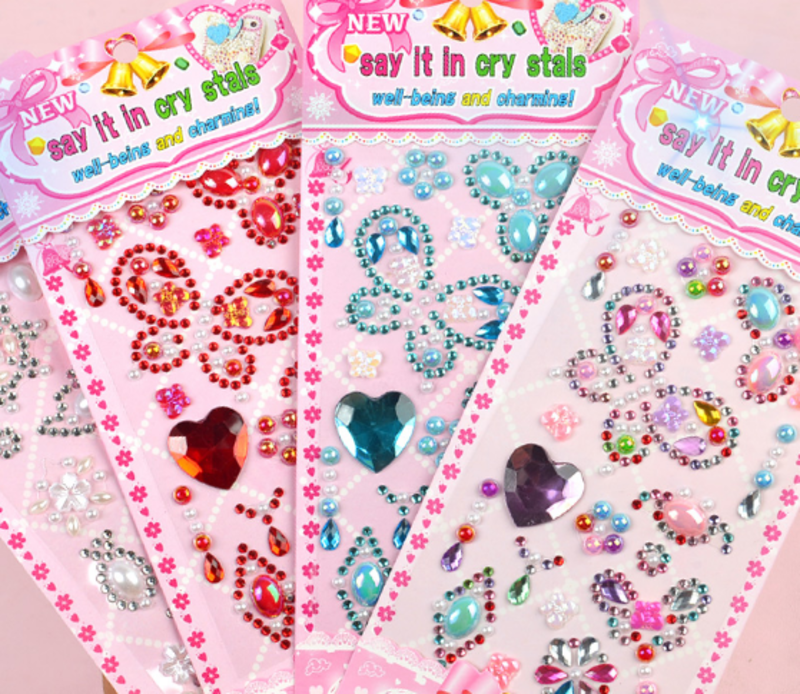 3#YH-H兒童鉆石貼畫(huà)手工裝飾水晶貼化妝鉆貼臉舞臺(tái)寶石亞克力兒童鉆貼紙c2-4-2