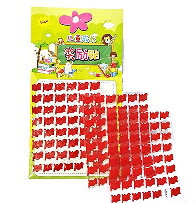 （一袋3貼裝）兒童小紅花獎(jiǎng)勵(lì)貼紙粘貼畫(huà)幼兒園五角星星表?yè)P(yáng)貼貼紙六B24-3-2