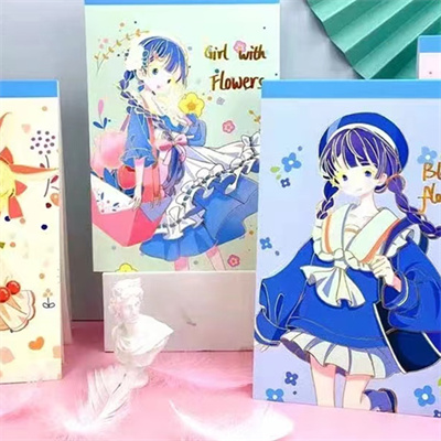 225-3德派萬品 花與少女便簽本  卡通可愛小本子  240/件C2-1-5