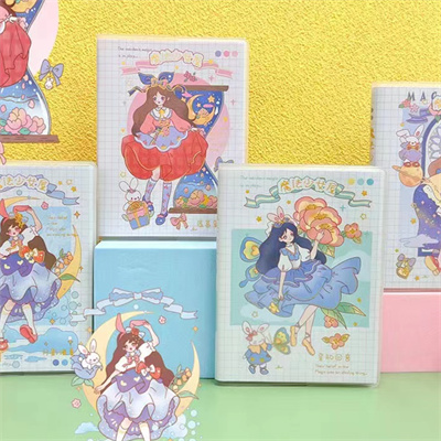 64K076-641德派萬品 魔法少女屋 筆記本 記事本 卡通可愛小本子 384/件六B37-3-2