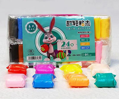 袋裝24色(帶工具)超輕粘土廠家批發(fā) 幼兒園益智玩具不沾手手工DIY超輕粘土六B6-2-1