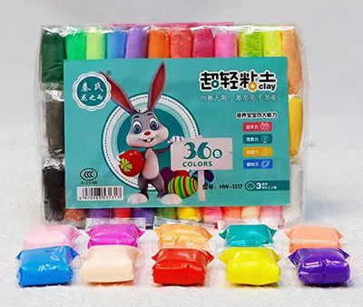袋裝36色(帶工具)超輕粘土廠家批發(fā) 幼兒園益智玩具不沾手手工DIY超輕粘土六B8-3-3
