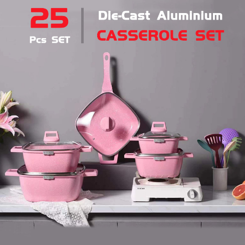 外貿(mào)出口鋁鍋25件套 non-stick cookware25Piece imperial pot