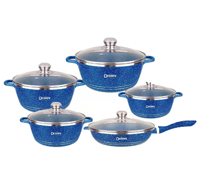 外貿(mào)鋁鍋套裝 麥飯石10件套玻璃蓋10PCS alumlnum cookware set