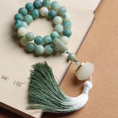 086六字真言白玉菩提根手串女生香爐手持文玩菩提子佛珠男款盤玩念珠