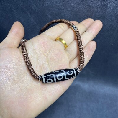 102復(fù)古做舊五眼閃電老瑪瑙鎖骨鏈 九眼天珠瑪瑙項(xiàng)鏈