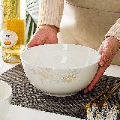 （一等）8寸沙拉碗陶瓷泡面碗韓式創(chuàng)意家用湯碗—清風(fēng)素雅26個/件六A6-4-1
