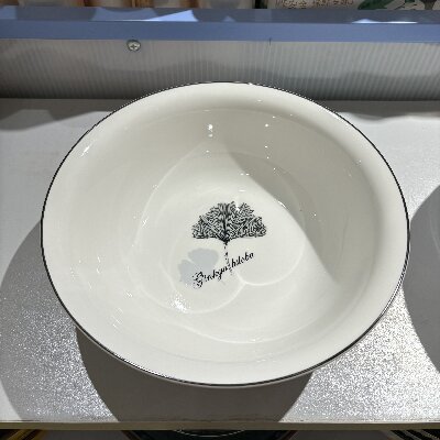 （一等）9寸湯古大碗湯碗面碗創(chuàng)意家用陶瓷碗湯盆—銀杏葉30個/件六2號ZBJ