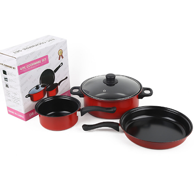 外貿出口 廚具 年年紅4件套 奶鍋 湯鍋 煎鍋 4PCS COOKWARE SET