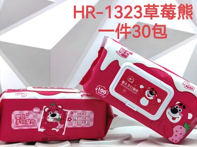 HR-1323草莓熊濕巾100抽30包/件六B13-1-1