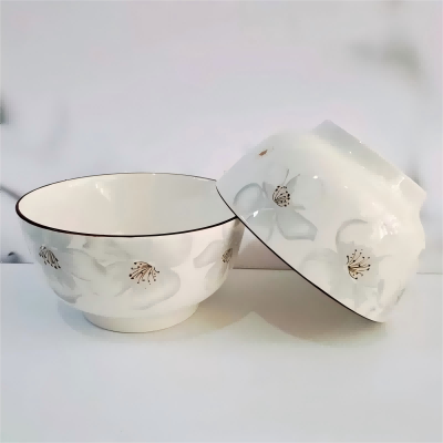 120/件（優(yōu)等商超款特價(jià)）4.6寸歐式陶瓷碗釉下彩耐高溫飯碗可蒸可微波碗