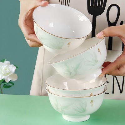 120/件（優(yōu)等商超款特價）4.6寸高腳碗陶瓷米飯碗-茉莉六A10-3-1
