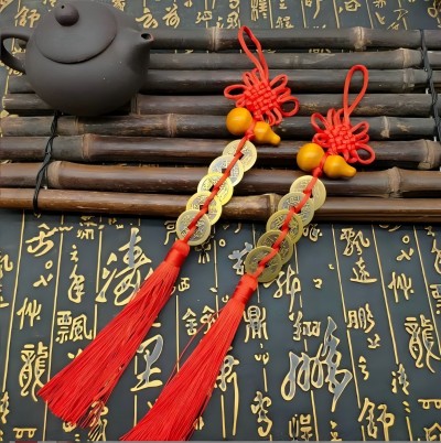 五帝錢(qián)汽車(chē)掛件掛飾品車(chē)用品車(chē)內(nèi)后視鏡平安符車(chē)掛六C3-2-5