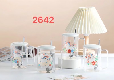 （60/件）YH-2642卡獸高硼硅玻璃杯+陶瓷蓋六B44-3-1
